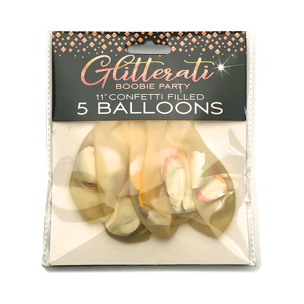Glitterati Boobie Party Confetti Balloons 5-Pack - Fantasies Boutique