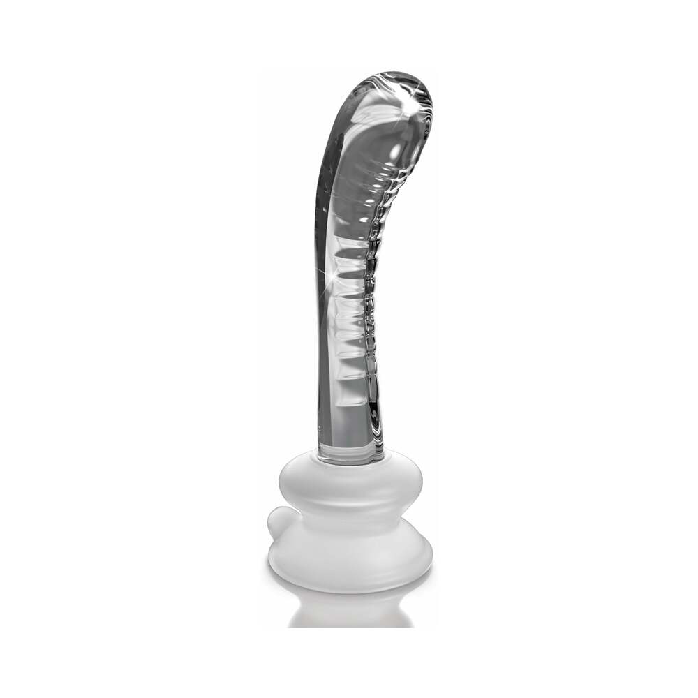 Icicles No. 88 Curved Glass G-Spot Massager With Suction Cup Clear - Fantasies Boutique