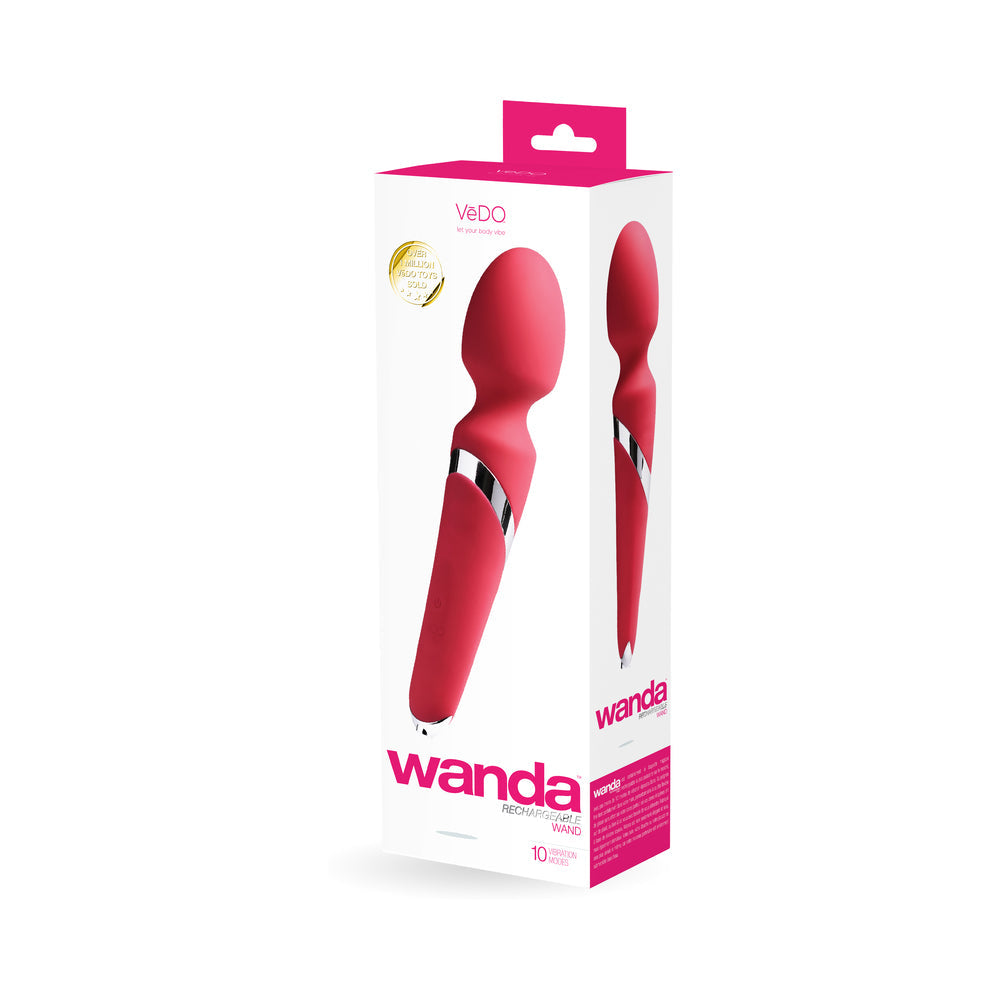 VeDO Wanda Rechargeable Wand Vibe - Foxy Pink - Fantasies Boutique