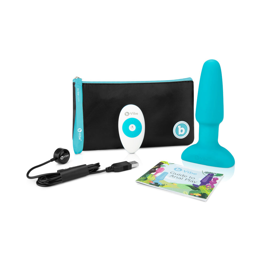 b-Vibe Rimming 2 Rotating and Vibrating Remote Control Plug Teal - Fantasies Boutique