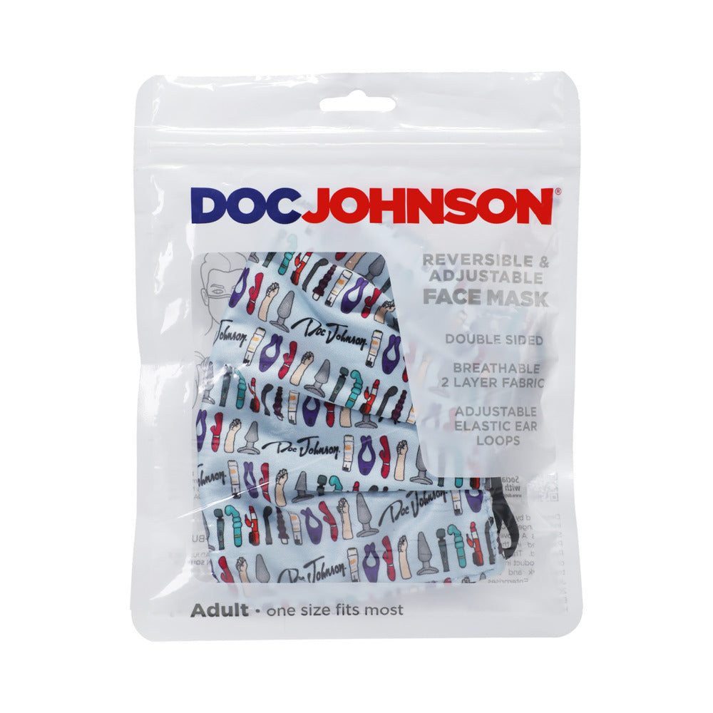DJ Reversible & Adjustable Face Mask Blue Toy Pattern - Fantasies Boutique