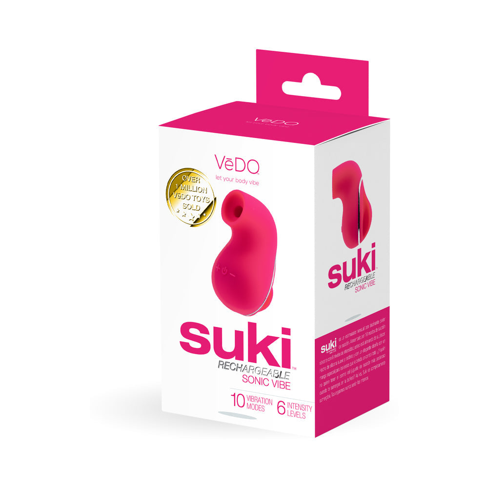 Suki Sonic Suction Rechargeable Vibrator Foxy Pink - Fantasies Boutique