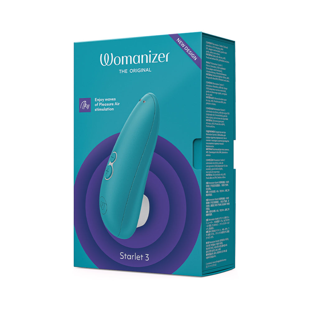Womanizer Starlet 3 Rechargeable Silicone Compact Pleasure Air Clitoral Stimulator Turquoise - Fantasies Boutique