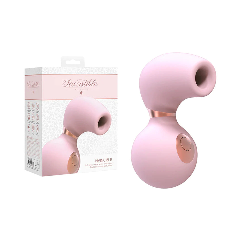 Irresistible Invincible Rechargeable Silicone Soft Pressure Air Wave Clitoral Stimulator Pink - Fantasies Boutique