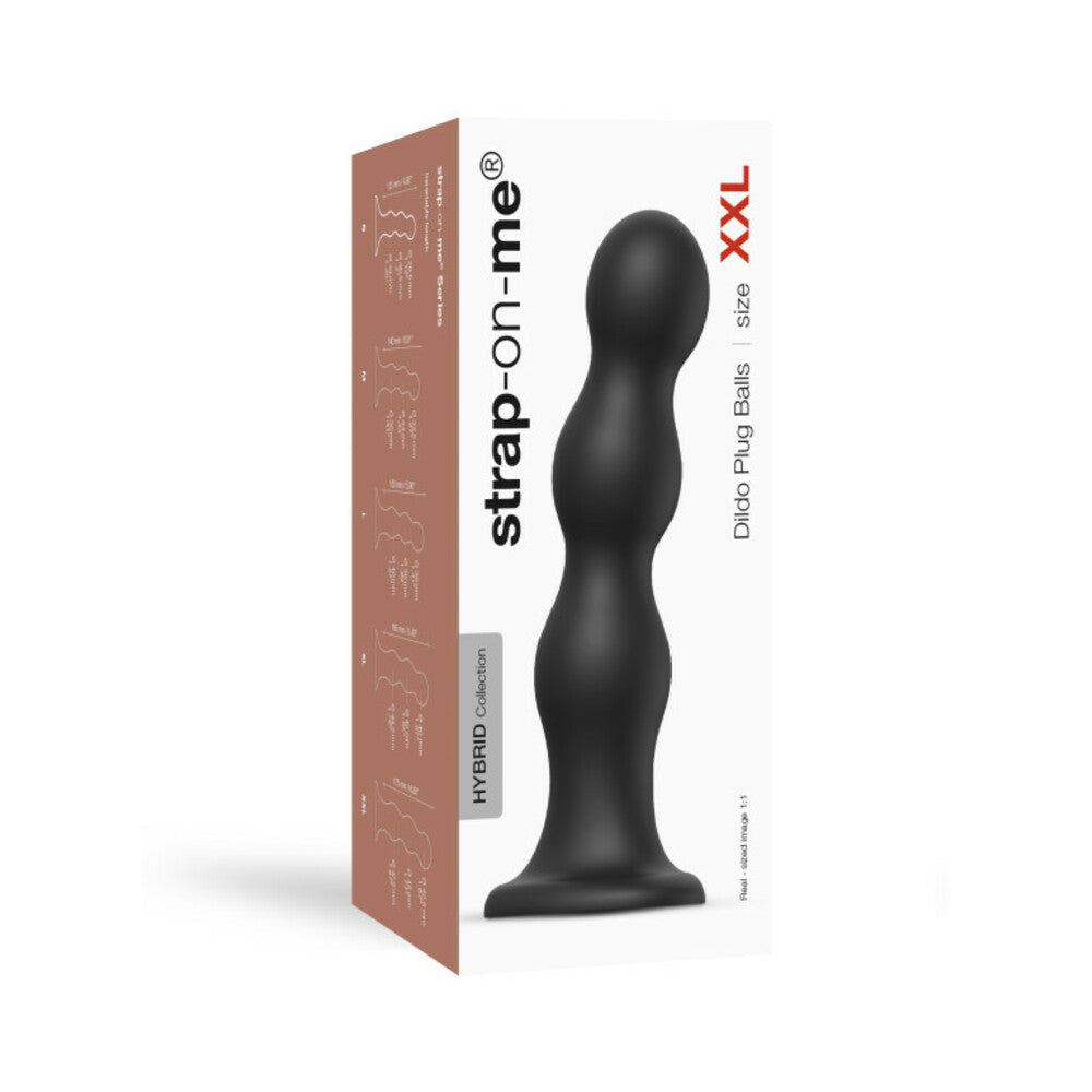 Strap-On-Me Hybrid Collection Silicone Dildo Plug Balls Black XXL - Fantasies Boutique