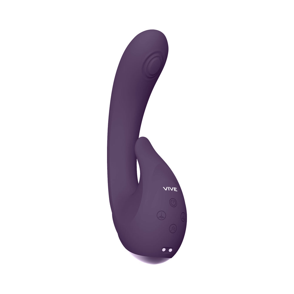 VIVE MIKI Rechargeable Pulse Wave & Flickering Dual Stimulation G-Spot Vibrator Purple - Fantasies Boutique