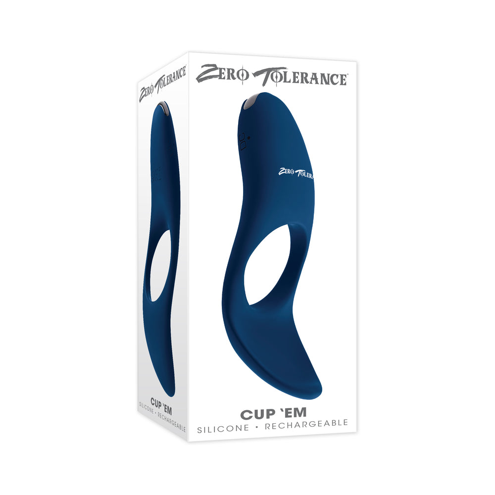 Zero Tolerance Cup 'Em Rechargeable Ball Cup C-Ring Silicone Blue - Fantasies Boutique