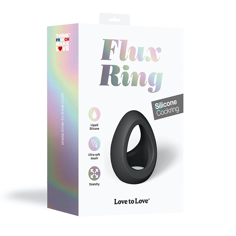 Love to Love Flux Ring Silicone Cockring Noir - Fantasies Boutique