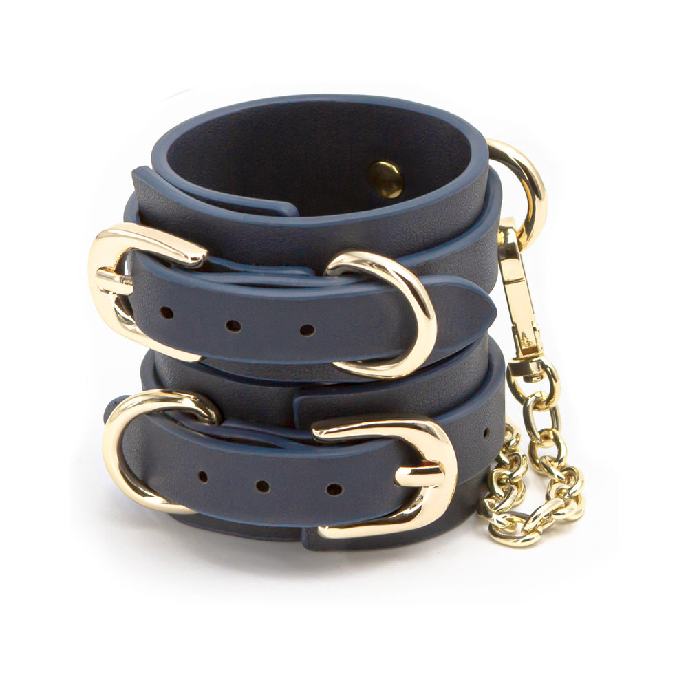 Bondage Couture Wrist Cuffs Blue - Fantasies Boutique