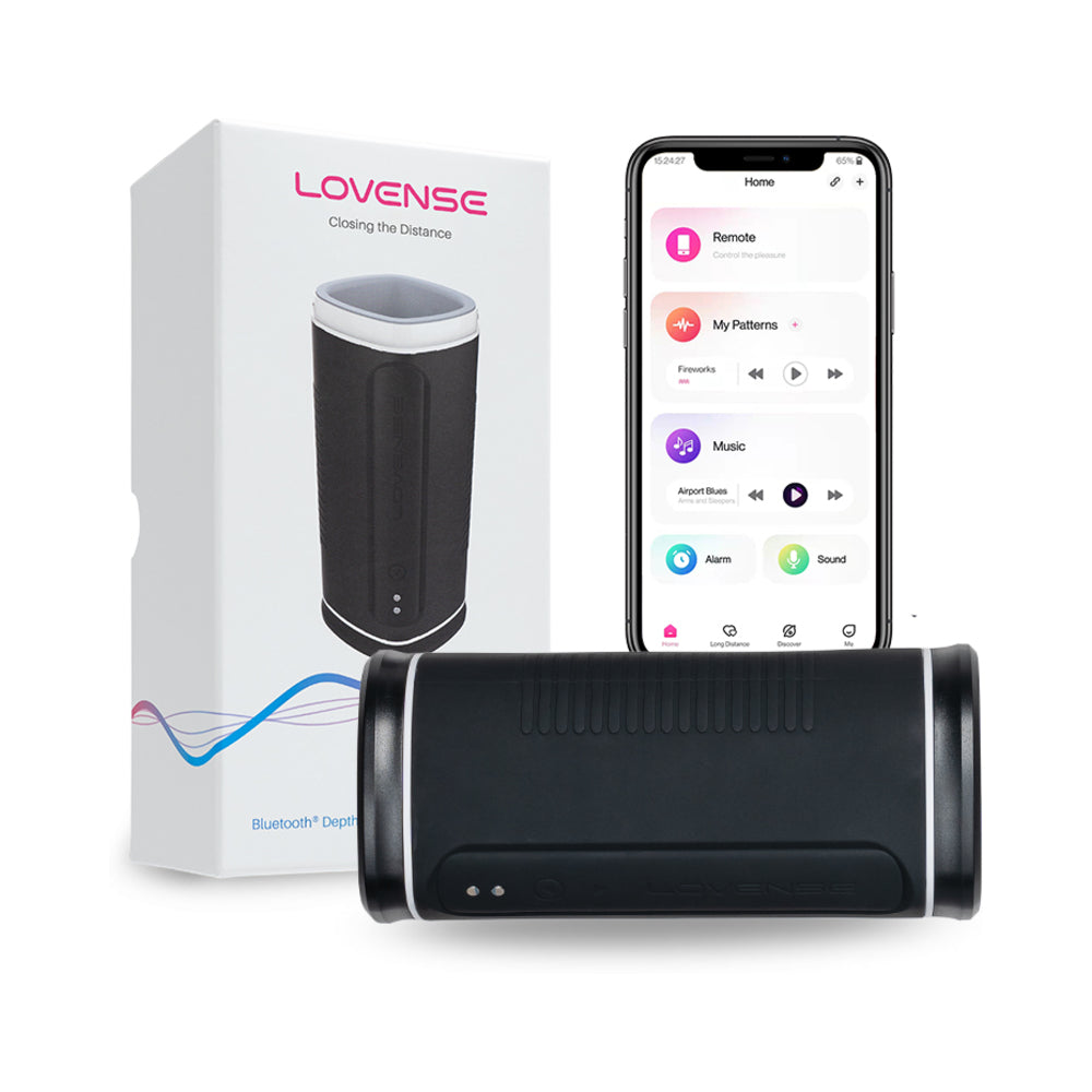Lovense Calor Bluetooth Depth-Controlled Vibrating and Heating Masturbator - Fantasies Boutique