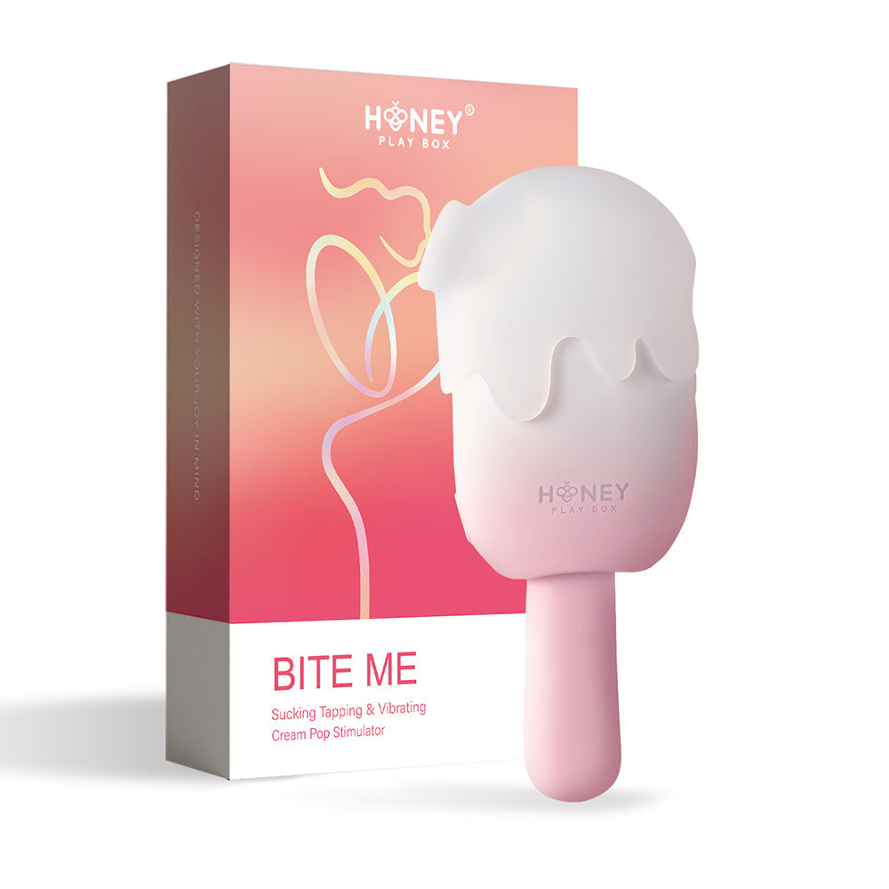 Honey Play Box Bite Me Sucking Tapping & Vibrating Cream Pop Stimulator - Fantasies Boutique