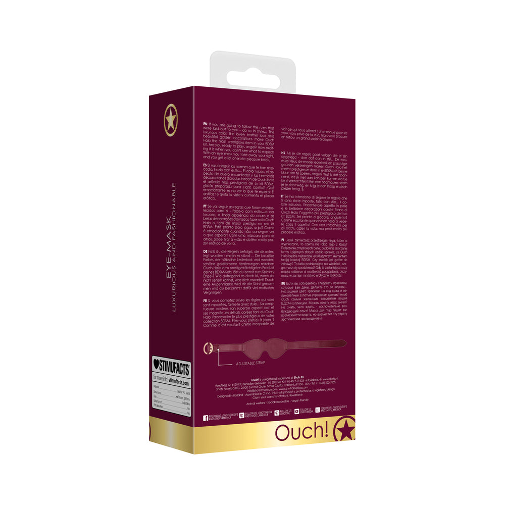Ouch! Halo Eye Mask Blindfold Burgundy - Fantasies Boutique