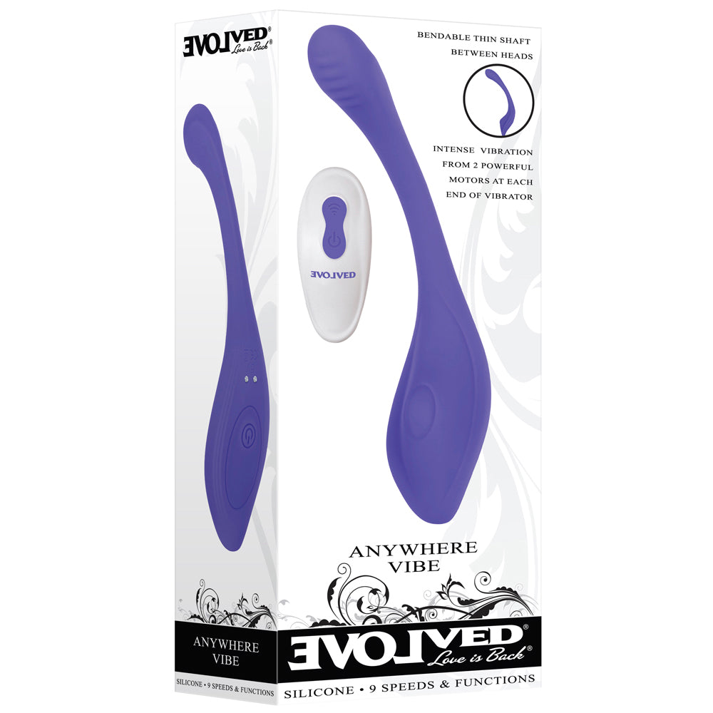 Evolved Anywhere Vibe Rechargeable Remote-Controlled Poseable Silicone Vibrator Blue - Fantasies Boutique