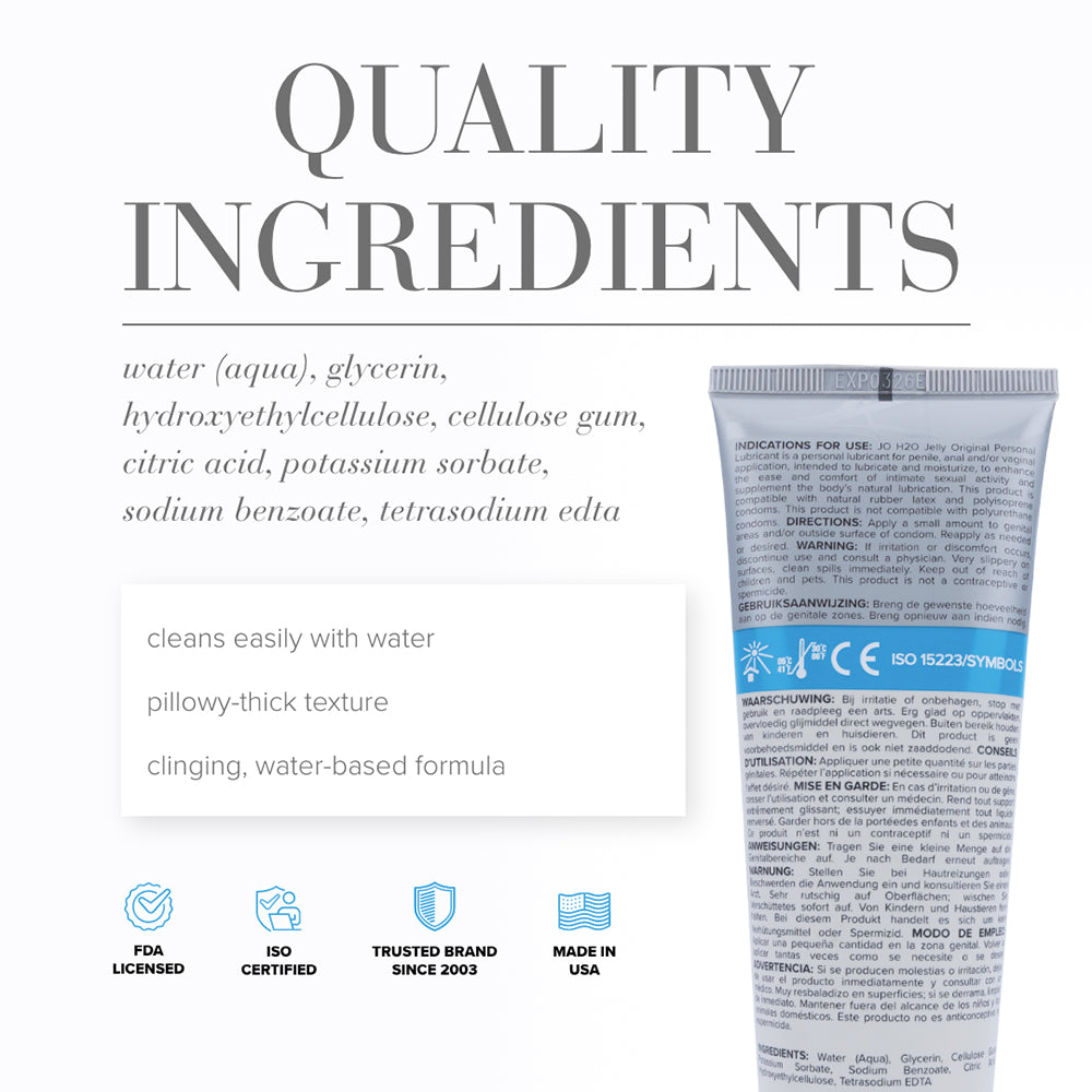 JO H2O Jelly Water-Based Lubricant 4 oz.