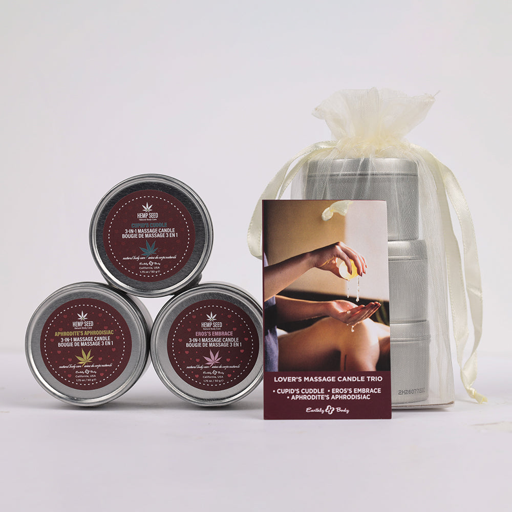 Earthly Body Hemp Seed Valentines Day Candle Trio 1.75 oz. - Fantasies Boutique
