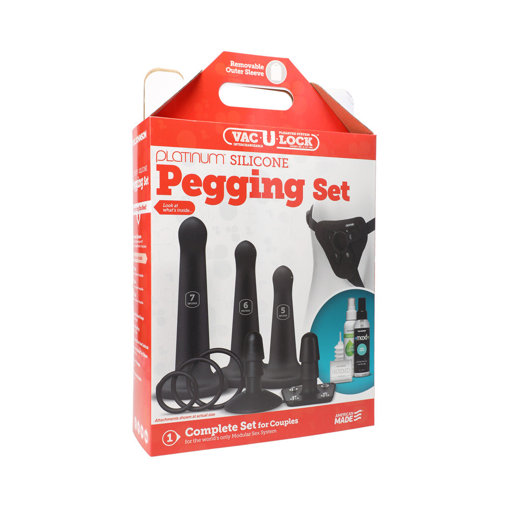 Vac-U-Lock Silicone Pegging Set Black - Fantasies Boutique