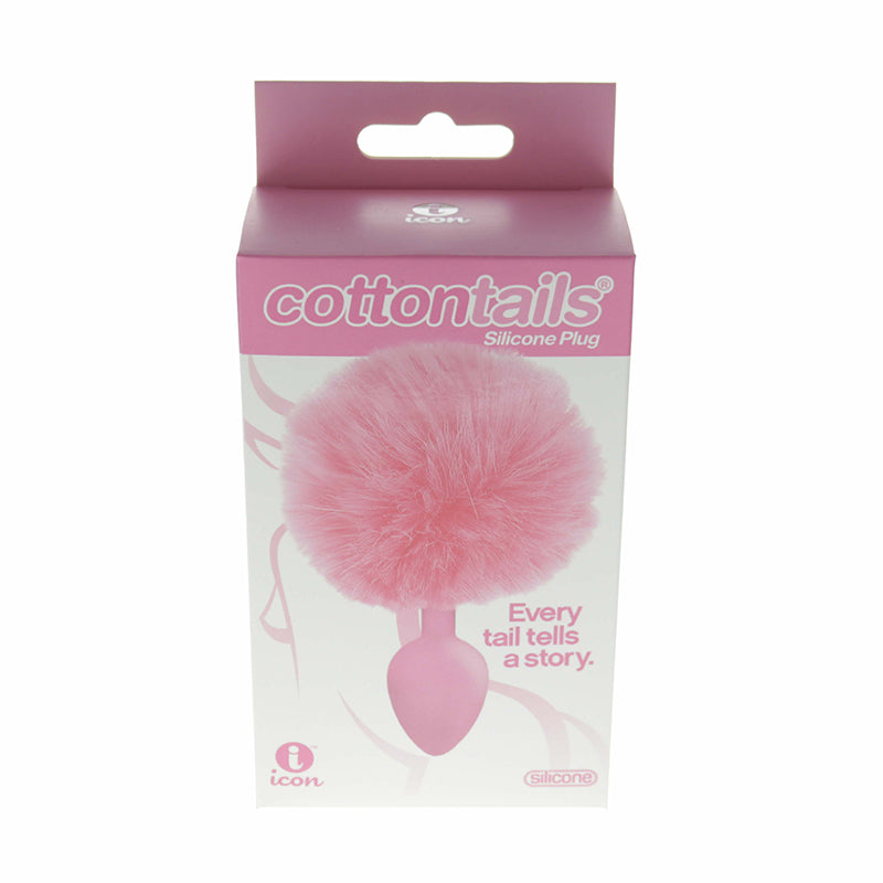 The 9's Cottontails Sioicone Bunny Tail Butt Plug Pink - Fantasies Boutique