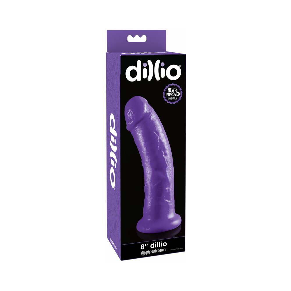 Dillio 8 in. Realistic Dildo With Suction Cup Purple - Fantasies Boutique