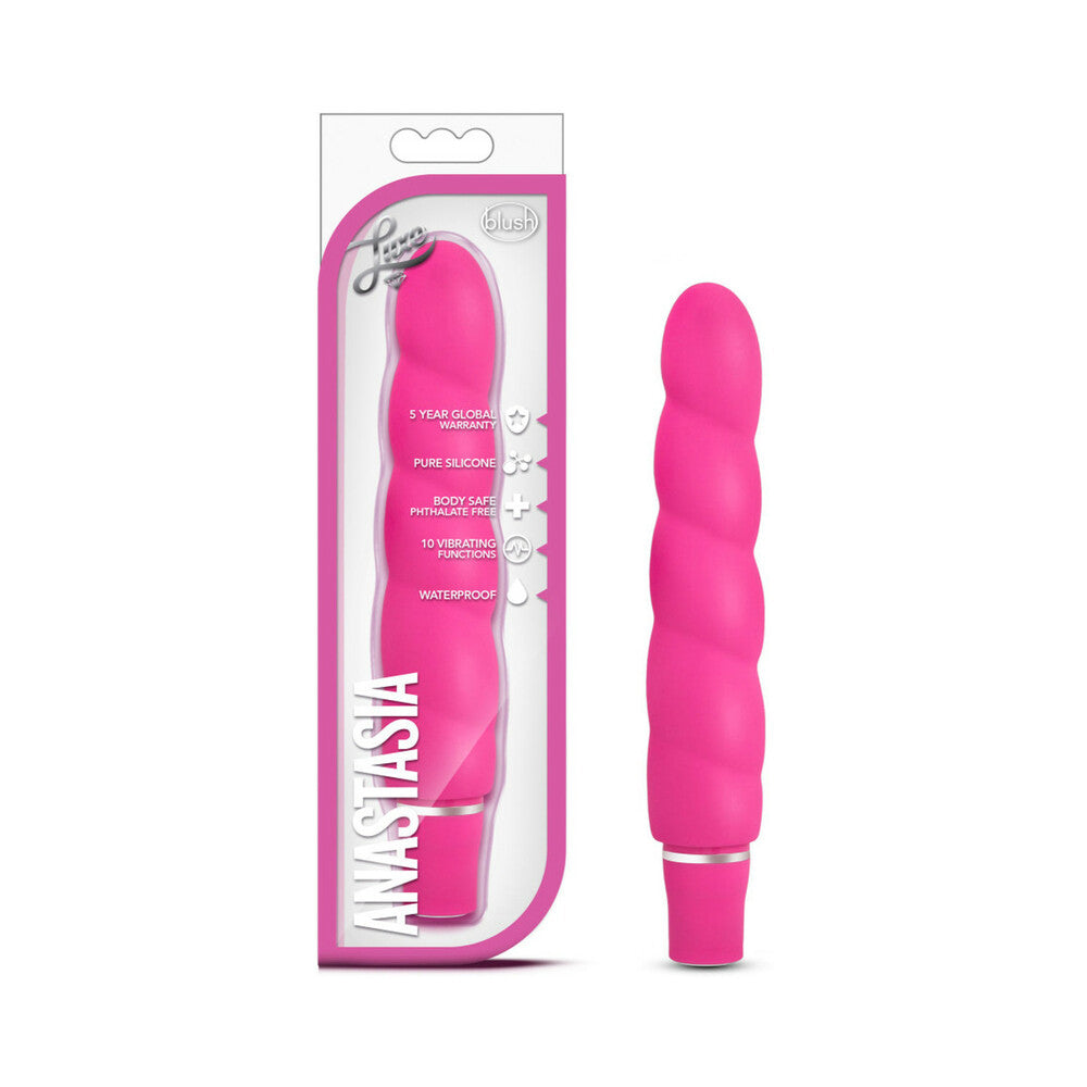 Blush Luxe Anastasia Silicone Slimline Vibrator Pink - Fantasies Boutique