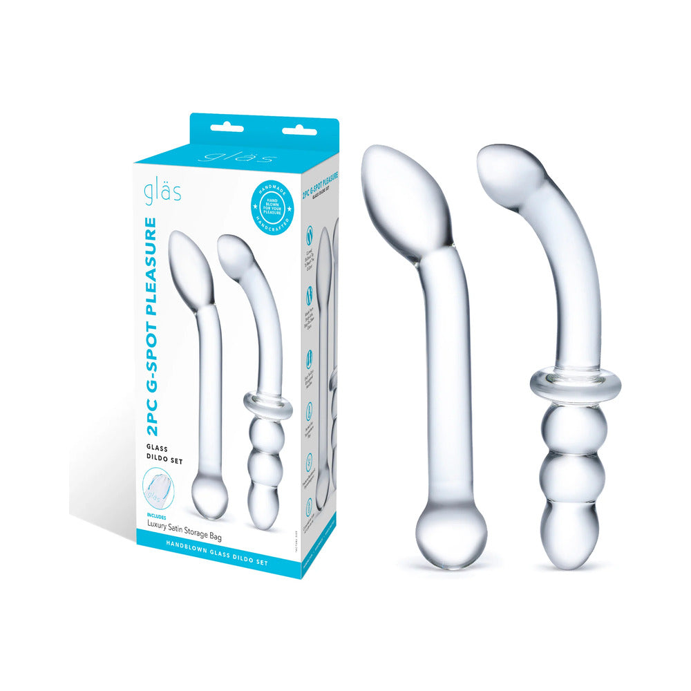 Glas 2-Piece G-Spot Pleasure Glass Dildo Set - Fantasies Boutique