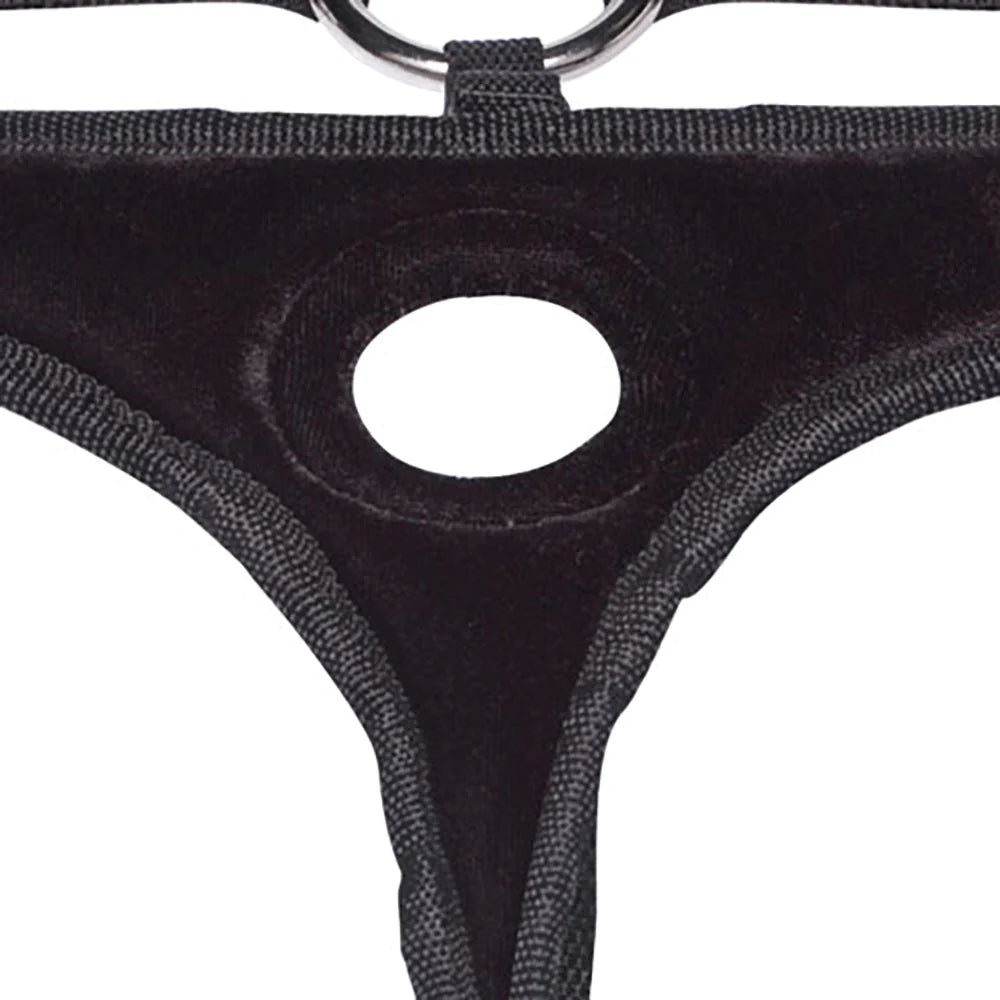 Lux Fetish Black Velvet Bikini Strap-On - Fantasies Boutique