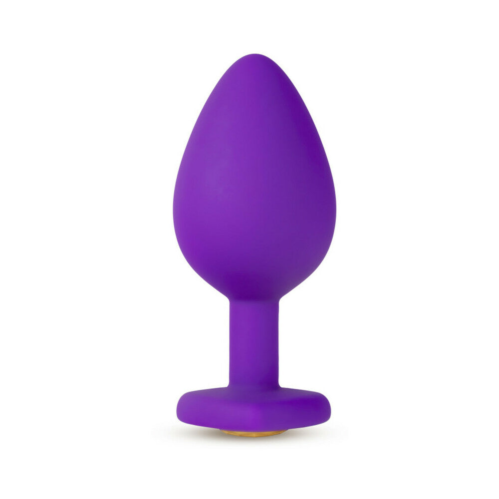 Temptasia Bling Anal Plug with Heart-Shaped Gem Base Medium Purple - Fantasies Boutique