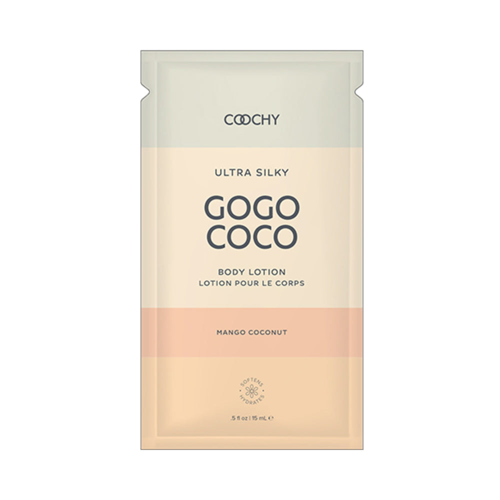 Coochy Ultra Silky Body Lotion Mango Coconut .35 fl. oz./10 ml Foil 24-Piece Bulk Bag - Fantasies Boutique