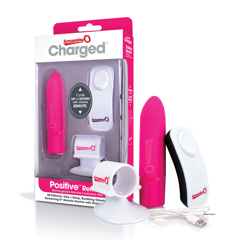 Screaming O Charged Positive Remote Control - Strawberry - Fantasies Boutique