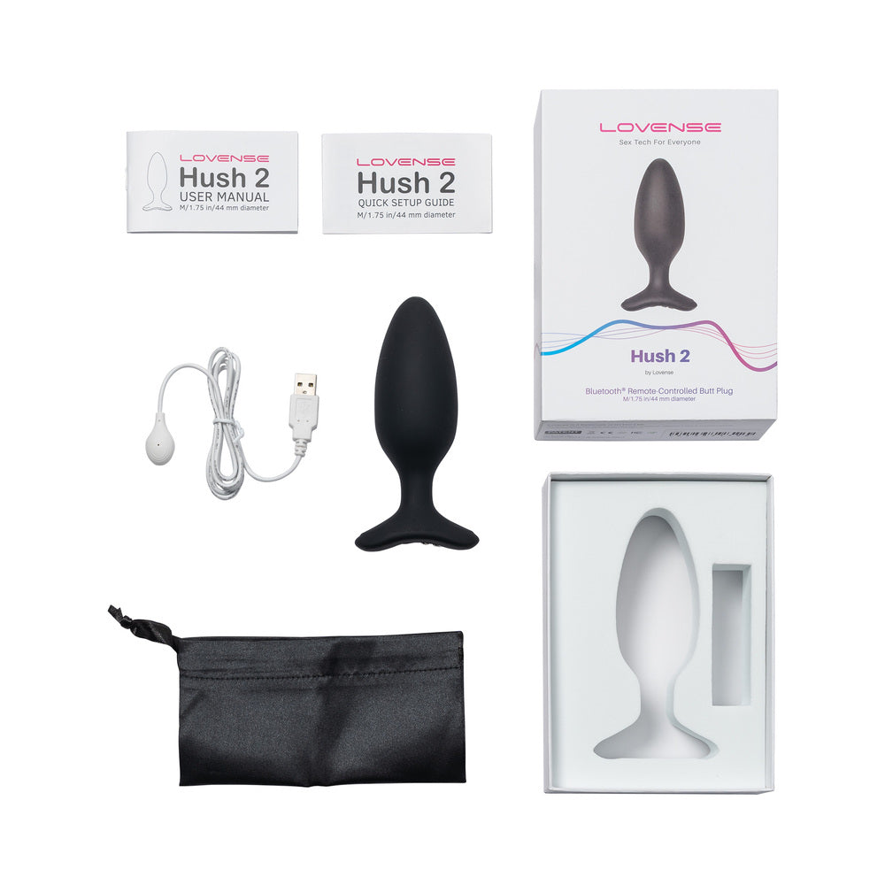 Lovense Hush 2 Bluetooth Remote-Controlled Vibrating Butt Plug M 1.75 in. - Fantasies Boutique
