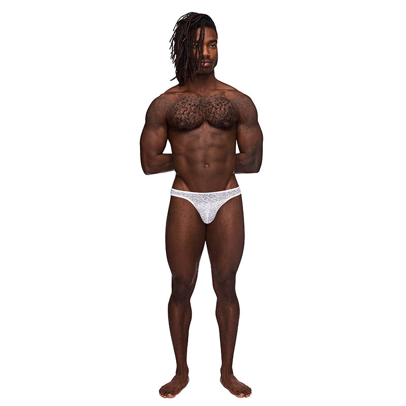 Male Power Sneak Peek Bong Thong White L/XL - Fantasies Boutique