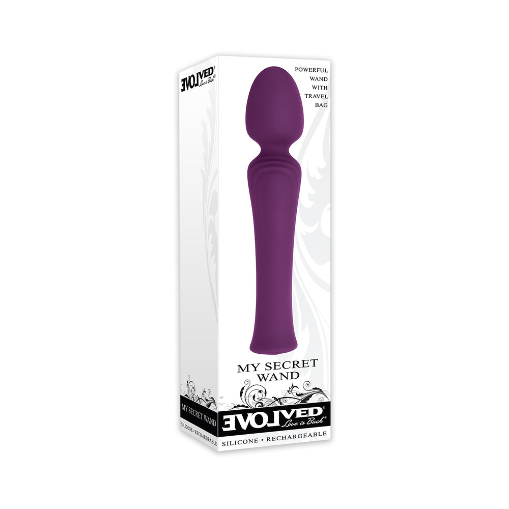 Evolved My Secret Wand Rechargeable Silicone Wand Vibrator Purple - Fantasies Boutique