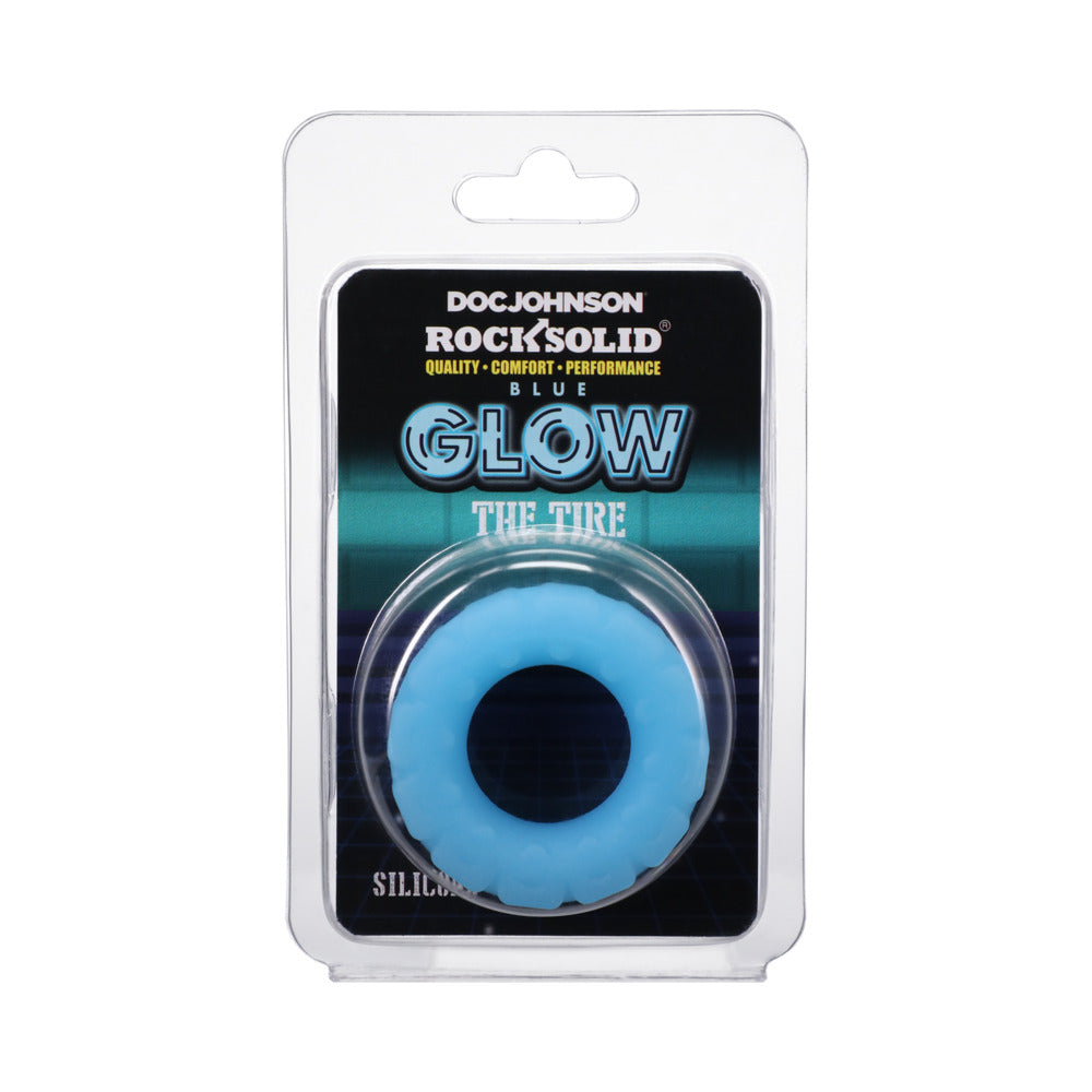 Rock Solid Sila-Flex Glow-in-the-Dark The Tire C-Ring Blue - Fantasies Boutique