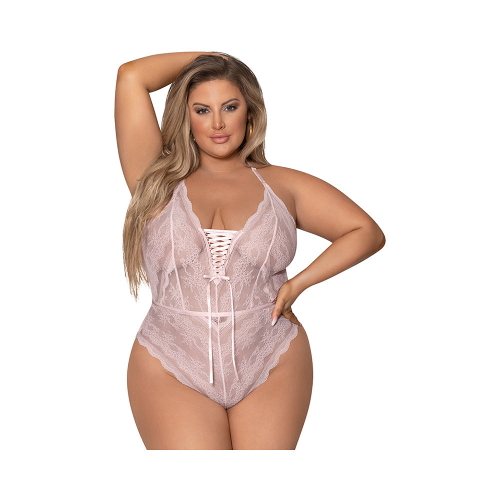 Magic Silk Seabreeze Teddy With Snap Crotch Blush Queen Size - Fantasies Boutique
