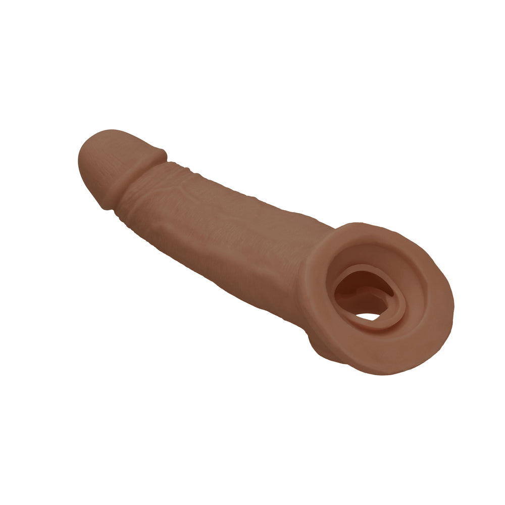 RealRock Realistic 9 in. Penis Sleeve Extender Sling Tan - Fantasies Boutique