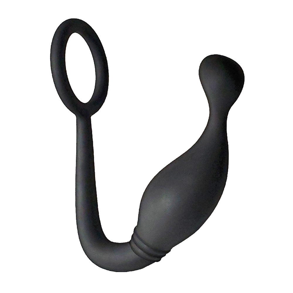 Nasstoys Butts Up P-Spot Pleasure Silicone Cock Ring & Anal Plug Black - Fantasies Boutique