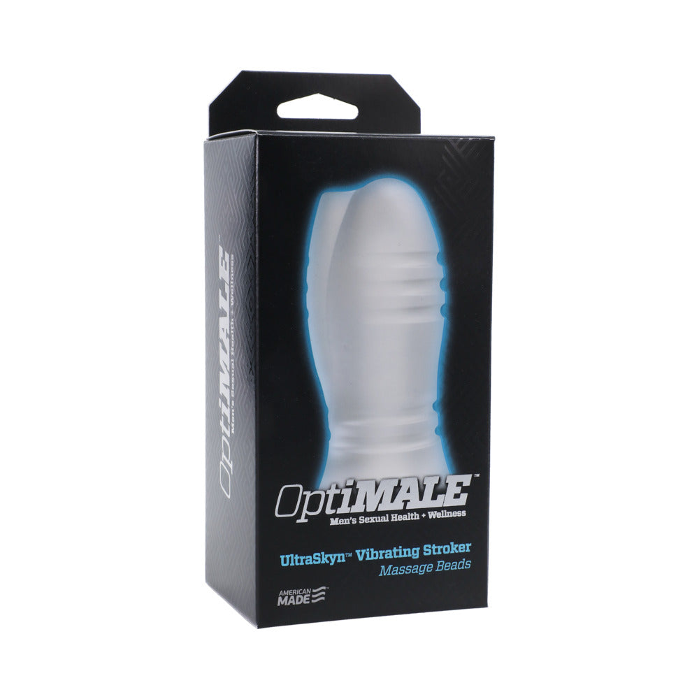 OptiMale Vibrating Stroker - Massage Beads Frost - Fantasies Boutique