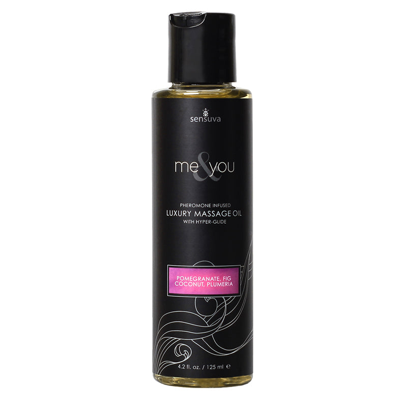 Sensuva Me & You Pheromone-Infused Luxury Massage Oil Pomegranate, Fig, Coconut, Plumeria 4.2 oz. - Fantasies Boutique