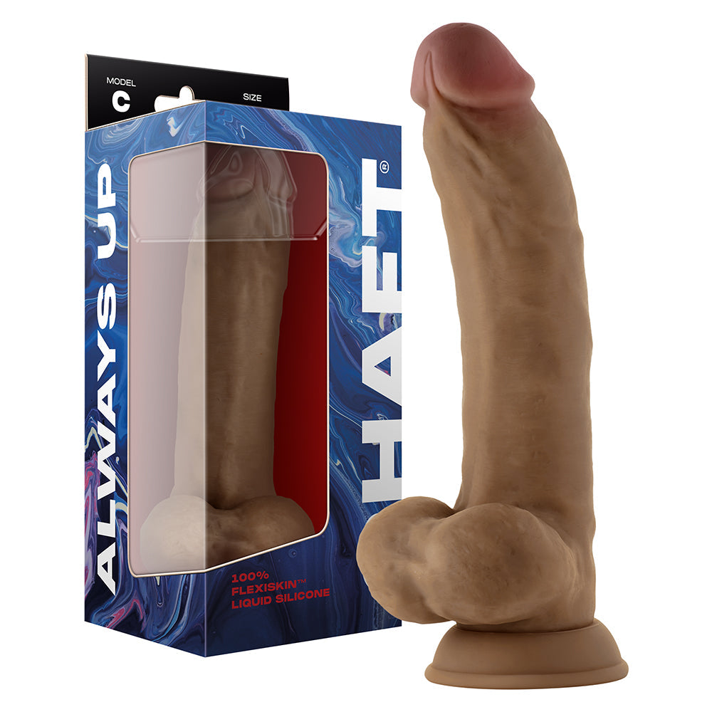 Shaft Model C: 9.5 in. Dual Density Silicone Dildo with Balls Oak - Fantasies Boutique