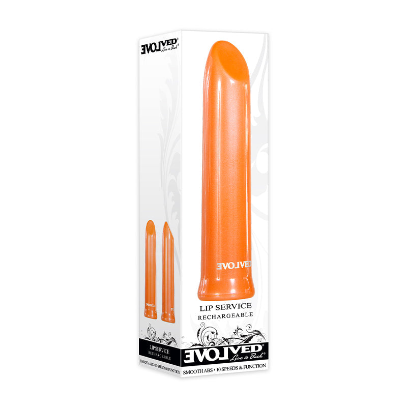 Evolved Lip Service Rechargeable Bullet Vibrator Orange - Fantasies Boutique