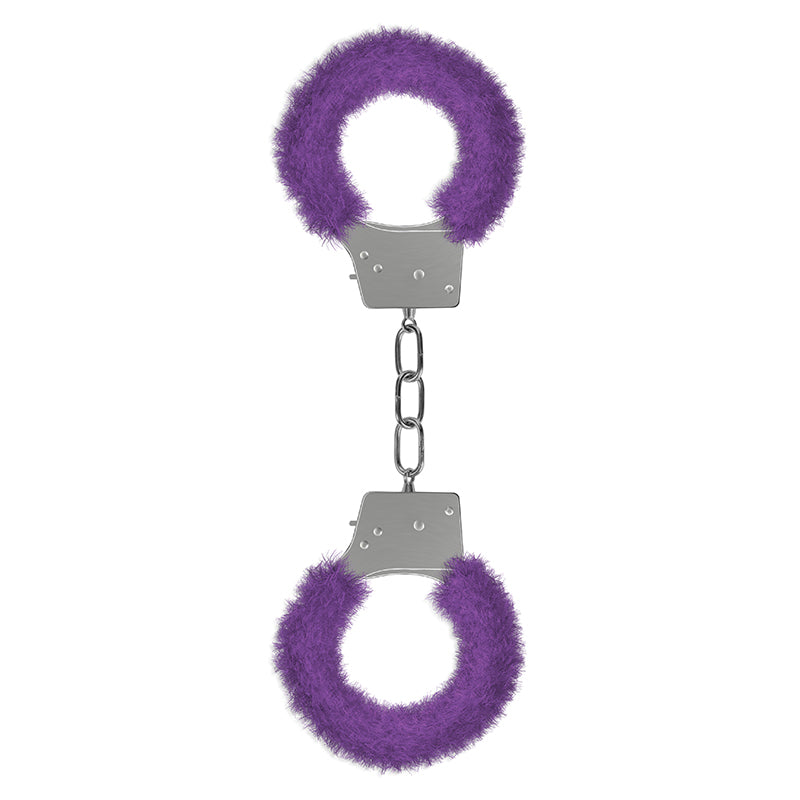 Ouch! Beginner's Furry Handcuffs With Quick-Release Purple - Fantasies Boutique
