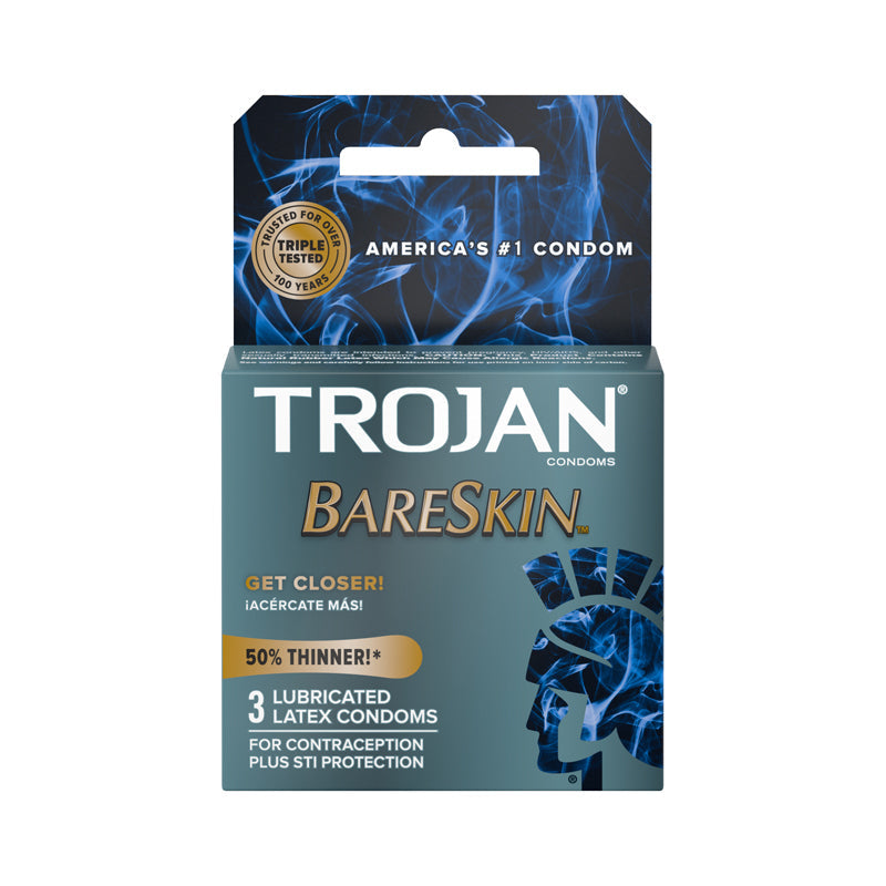 Trojan BareSkin Thinner Latex Condoms (3 pack) - Fantasies Boutique