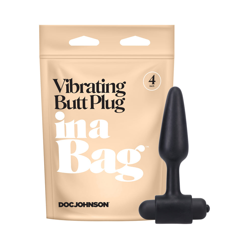 In A Bag Vibrating Butt Plug 4 in. Black - Fantasies Boutique