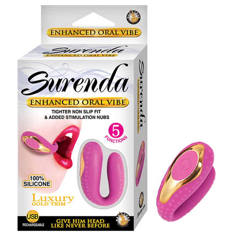 Surenda Enhanced Oral Vibe Enhanced 5 Function Silicone USB Rechargeable Waterproof Pink - Fantasies Boutique