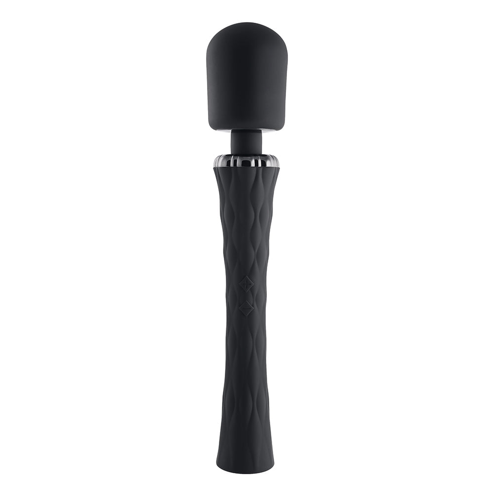 Playboy Royal Rechargeable Silicone Wand Vibrator Black - Fantasies Boutique