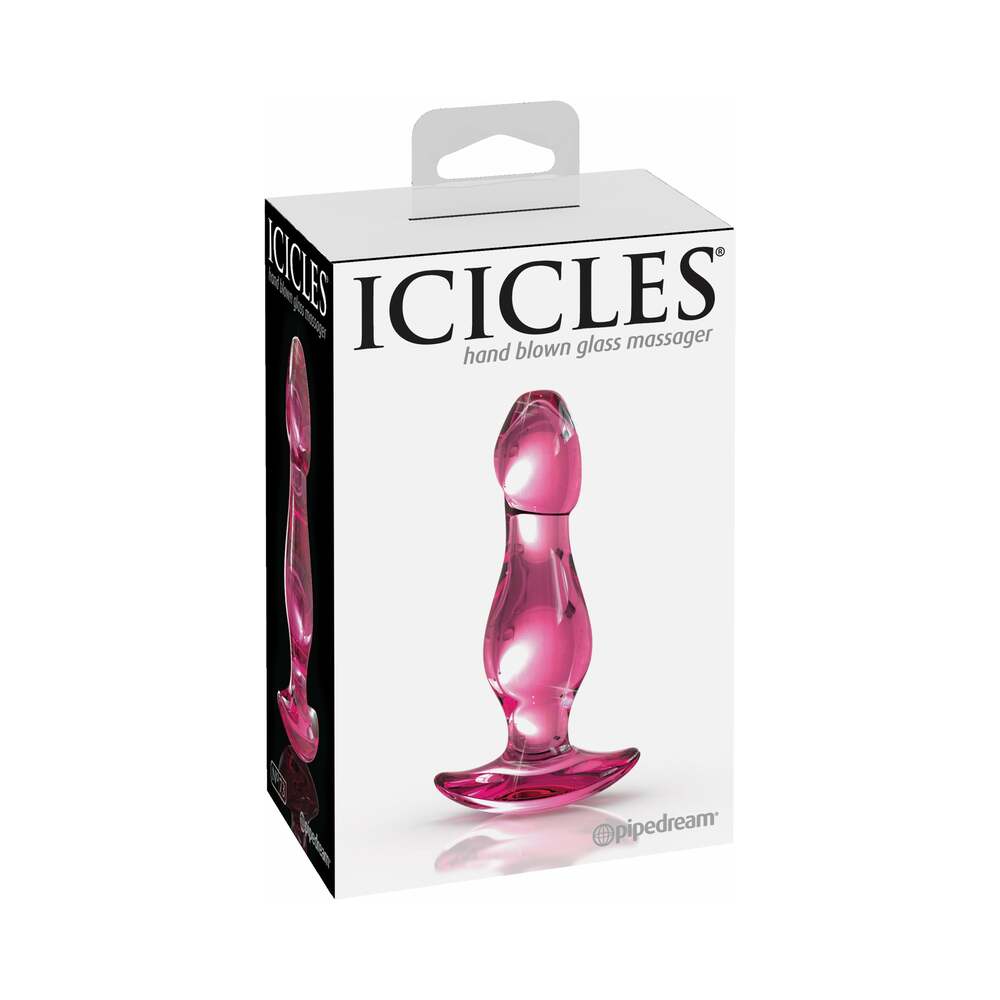 Pipedream Icicles No. 73 Glass Anal Plug Pink - Fantasies Boutique