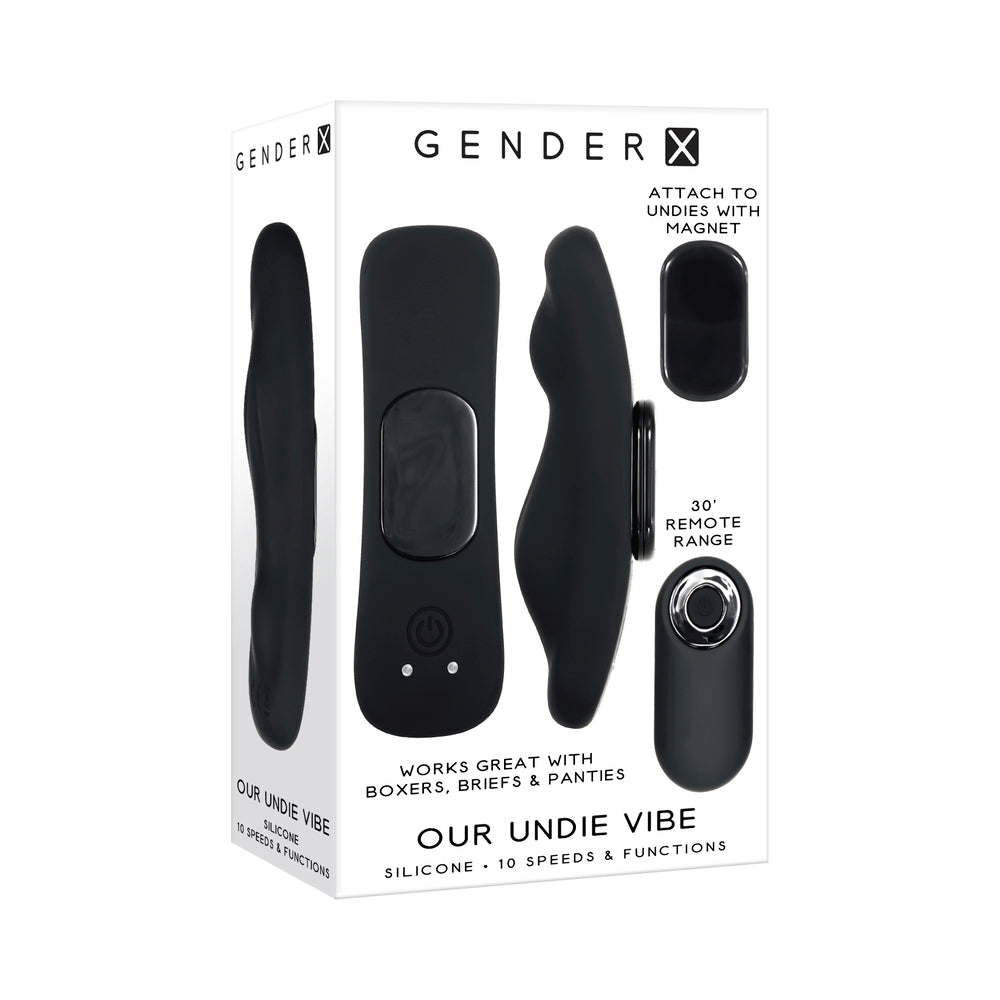 Gender X Our Undie Vibe Rechargeable Remote-Controlled Magnetic Silicone Underwear Vibrator Black - Fantasies Boutique