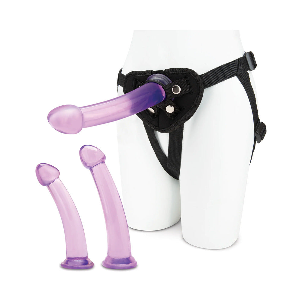 Lux Fetish Size Up 3-Piece Dildo & Harness Pegging Training Set - Fantasies Boutique