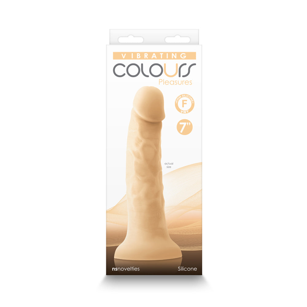 Colours Pleasures 7 in. Vibrating Dildo Beige - Fantasies Boutique