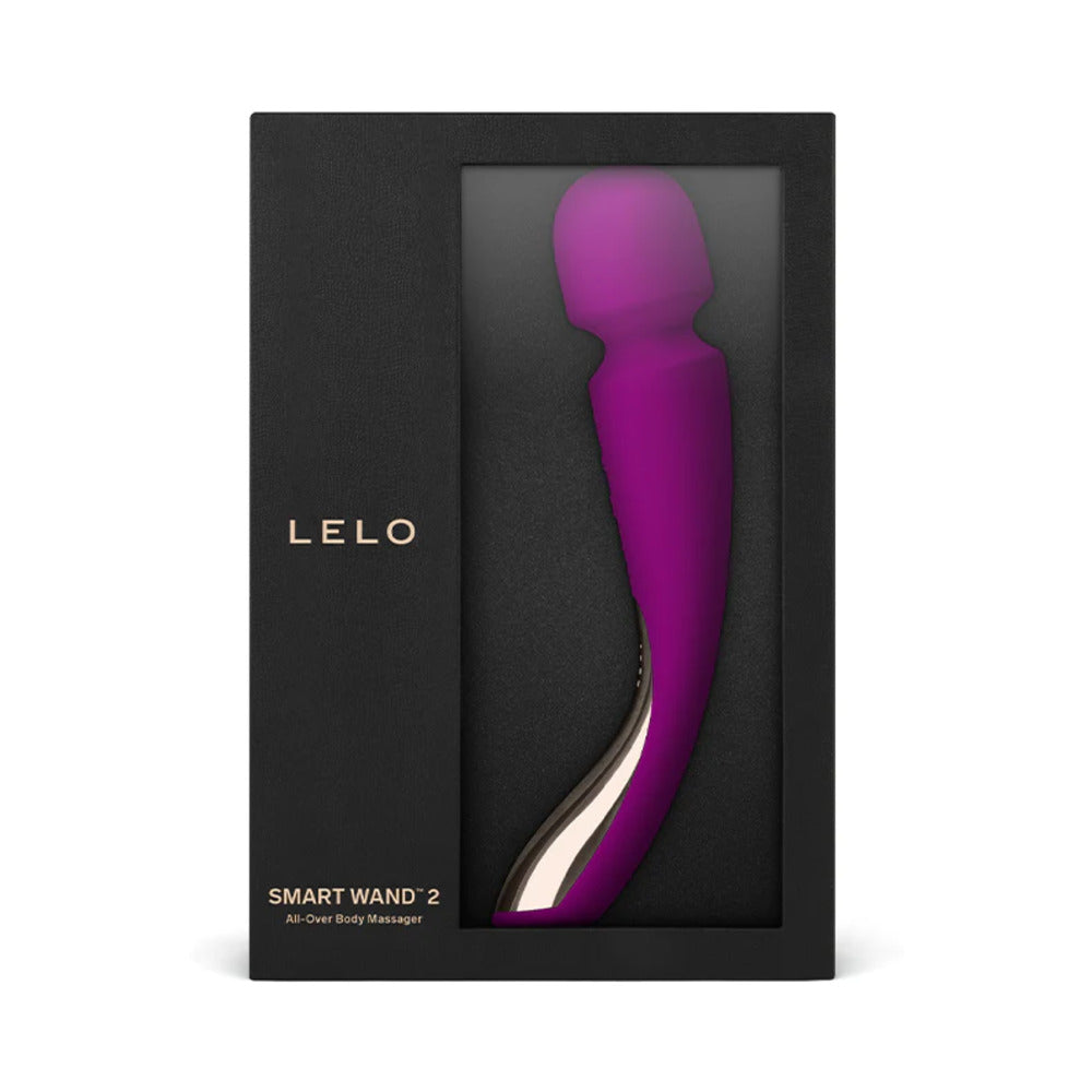LELO SMART WAND 2 Medium Rechargeable Wand Vibrator Deep Rose - Fantasies Boutique