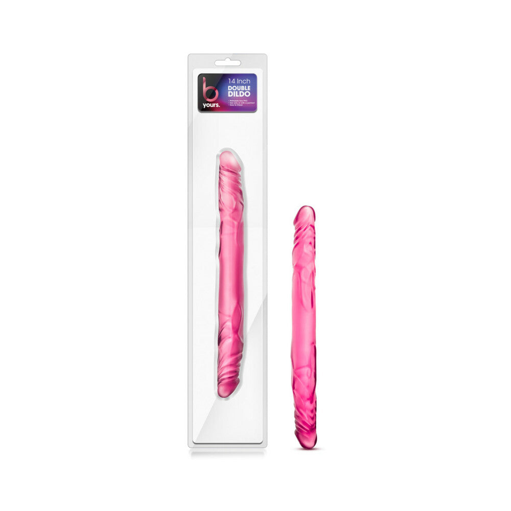 B Yours 14 in. Double Dildo Pink - Fantasies Boutique